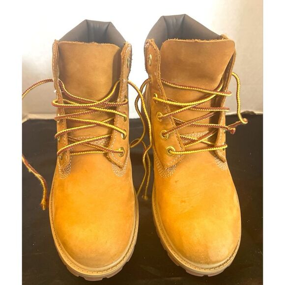 Timberland Wheat 6” Boys Boots Size 3 Medium Brown Leather Collar 12709 - Picture 1 of 9